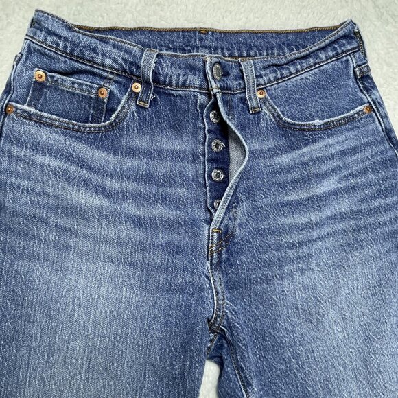 Levis 501 Jeans Womens 29x32 Blue Original Fit Button Fly Straight Leg High Rise - Picture 4 of 13